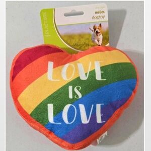 New Dog Toy Plush OS Heart Rainbow Pride Love Is Love Animal Pet NWT